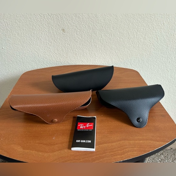 Ray-Ban Black and Brown Sunglasses Cases Paper Included Case ONLY Snap Closure - Picture 6 of 6
